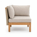 Canape 1 place avec accoudoir gauche 78 x 85 x 80 cm en acacia massif rotin et polyester beige