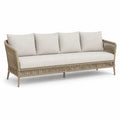 Canape de jardin 4 places en aluminium et corde PE beige 230 x 85 x 75 cm