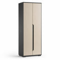 Armoire de chambre 2 portes 80 x 52 x 200 cm panneaux de particules melamines rectangulaire beige anthracite