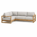 Canape de jardin d'angle 4 places en acacia massif beige 260 x 180 x 68 cm
